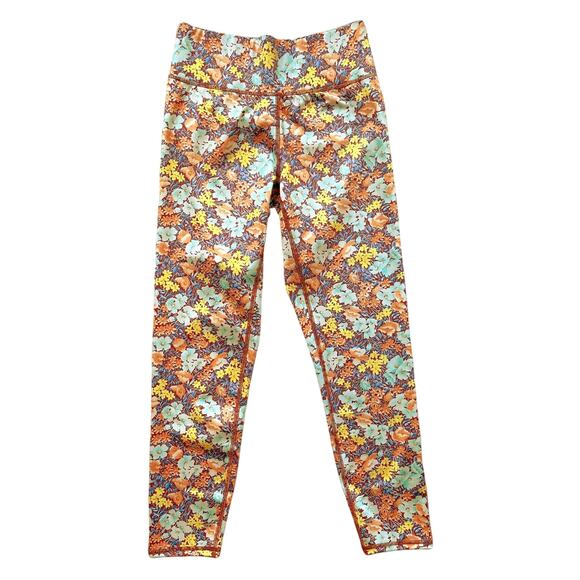 VERONICA BEARD Vilena Leggings Floral Orange Multi High Rise Workout Small NWT - Picture 3 of 11